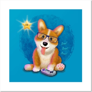 Corgi Gamer Posters and Art